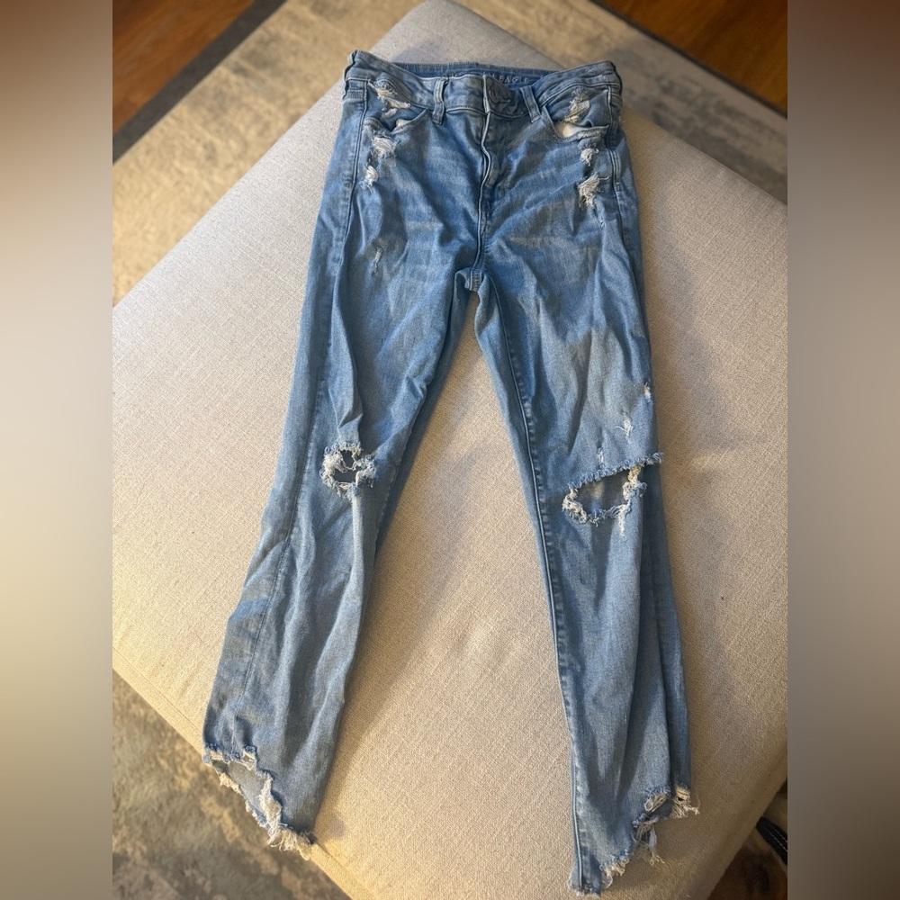 American Eagle Outfitters Light Blue Distressed Jeans